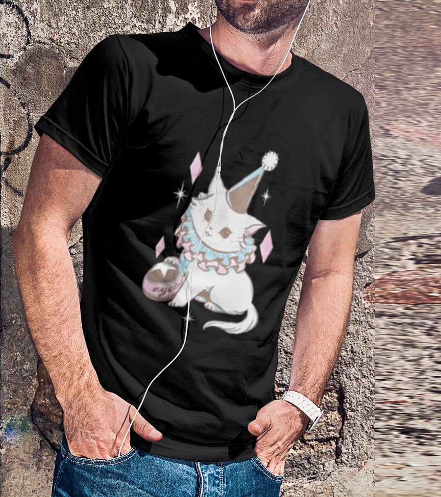Popverse Superfans NYCC 2026 Mock Neck Cat Clown Nyeee T-Shirt