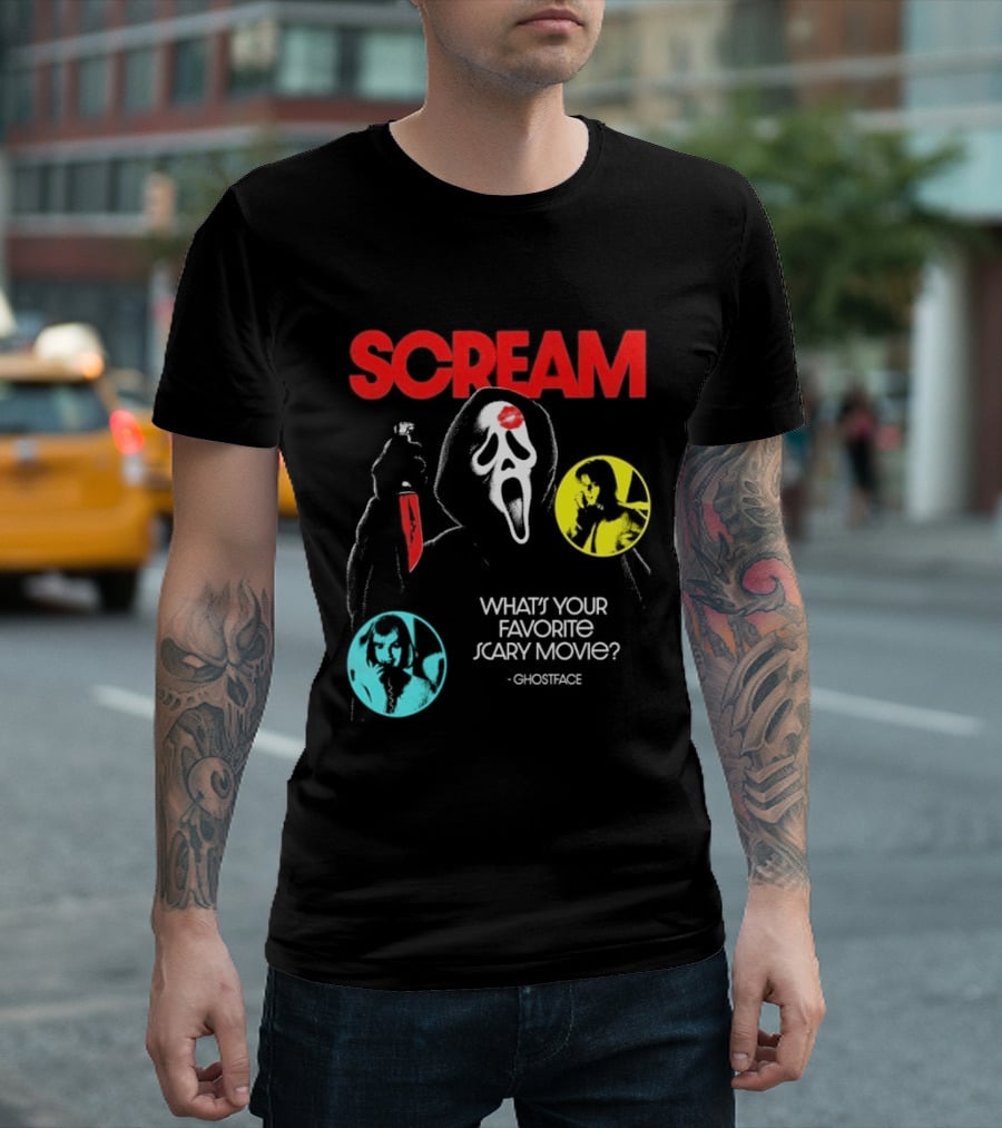 Scream Ghostface What's Your Favorite Scary Movie? T-Shirt