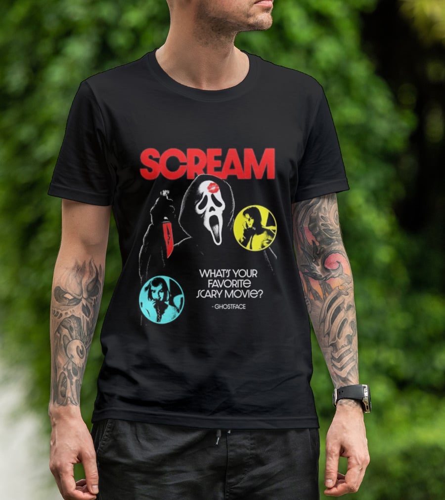 Scream Ghostface What's Your Favorite Scary Movie? T-Shirt