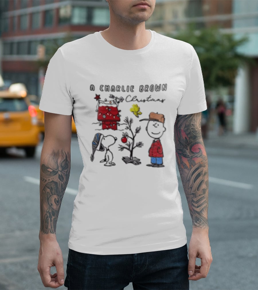 A Charlie Brown Christmas Snoopy Woodstock Holiday Scene T-Shirt