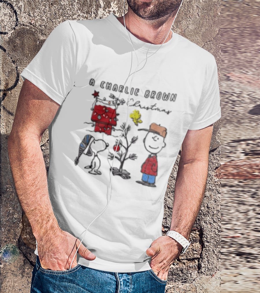 A Charlie Brown Christmas Snoopy Woodstock Holiday Scene T-Shirt