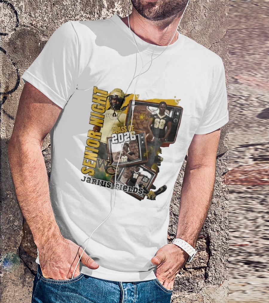 Senior Night Jarius Fields Class Of 2026 WC Football Player Collage T-Shirt