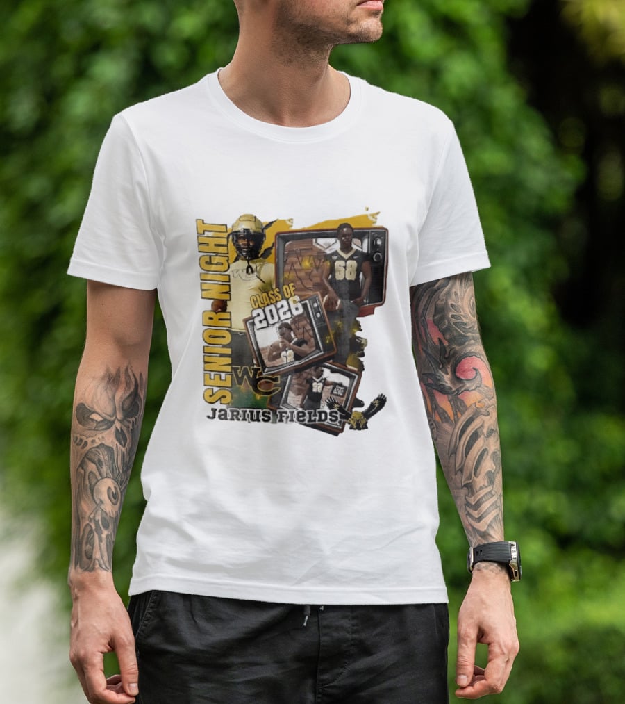 Senior Night Jarius Fields Class Of 2026 WC Football Player Collage T-Shirt