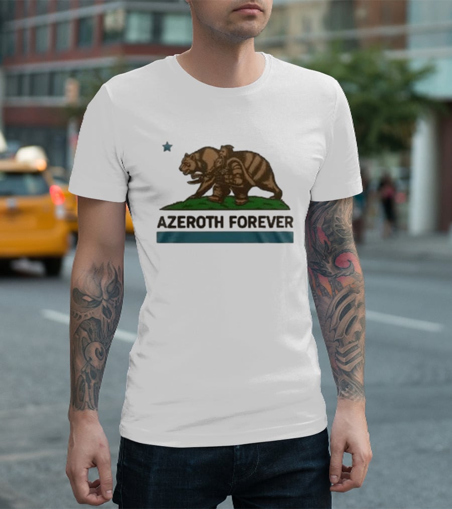 World Of Warcraft Azeroth Forever 2026 Special New California Republic Bear Warrior T-Shirt