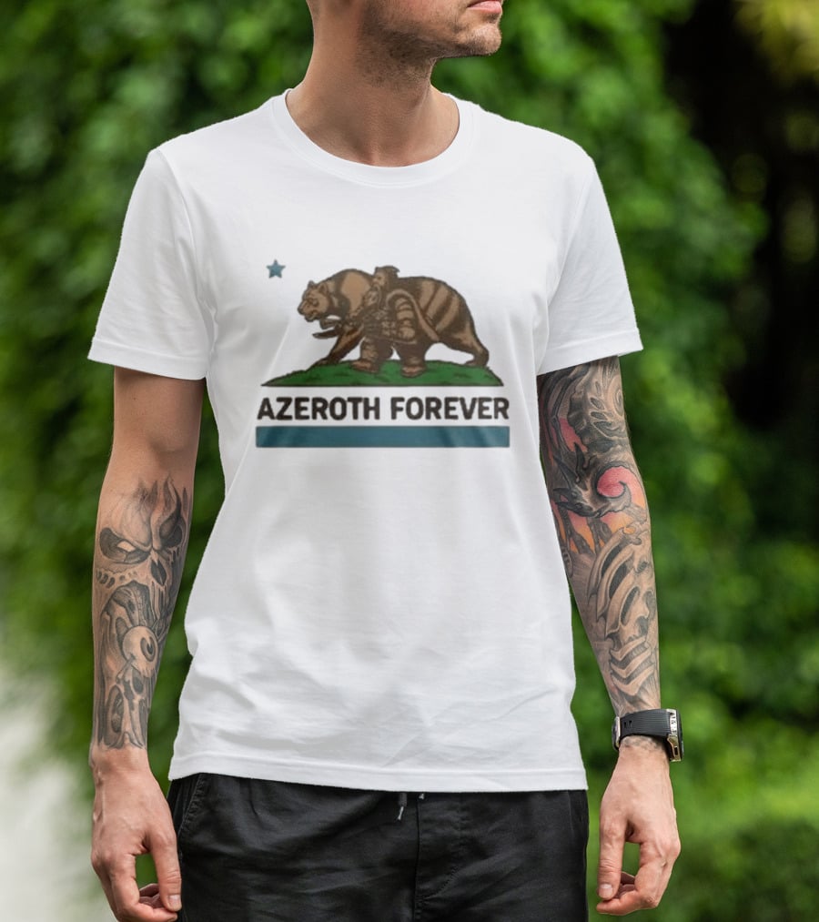 World Of Warcraft Azeroth Forever 2026 Special New California Republic Bear Warrior T-Shirt