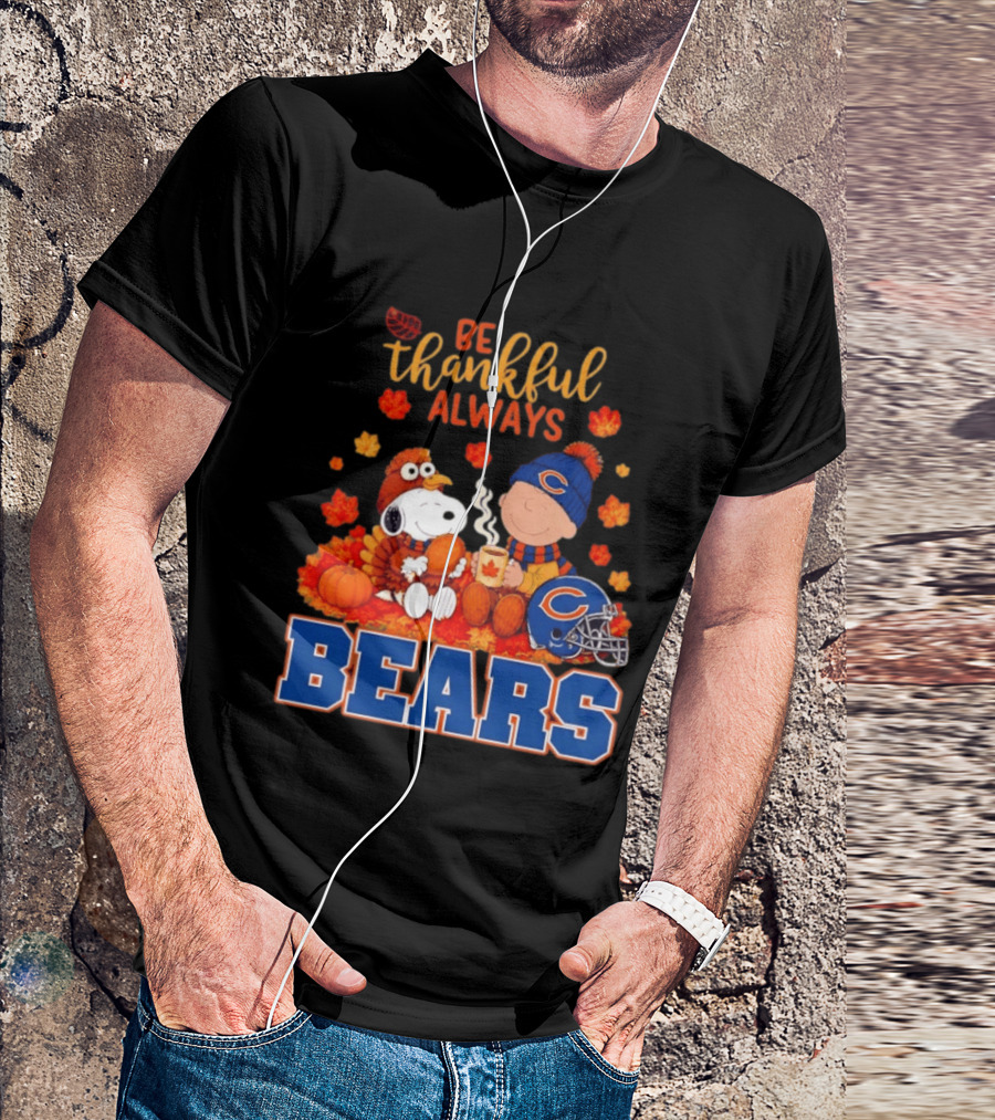Be Thankful Always Snoopy And Charlie Brown Bears T-Shirt