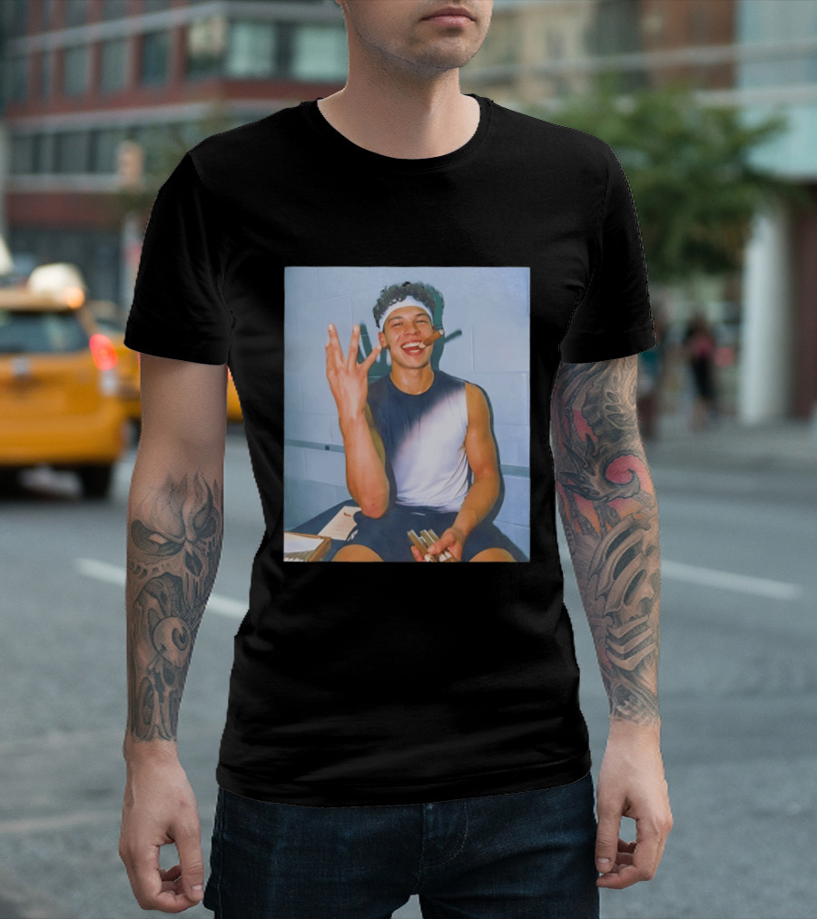Ben Shelton Smoking Cigar Hand Gesture Victory Celebration T-Shirt