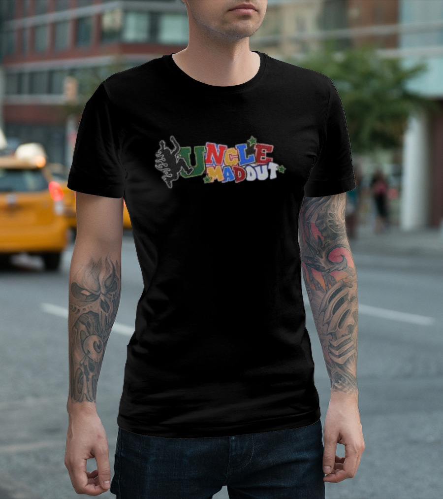 Uncle Madout DJ Madout Store Colorful Lettering Silhouette Tree T-Shirt