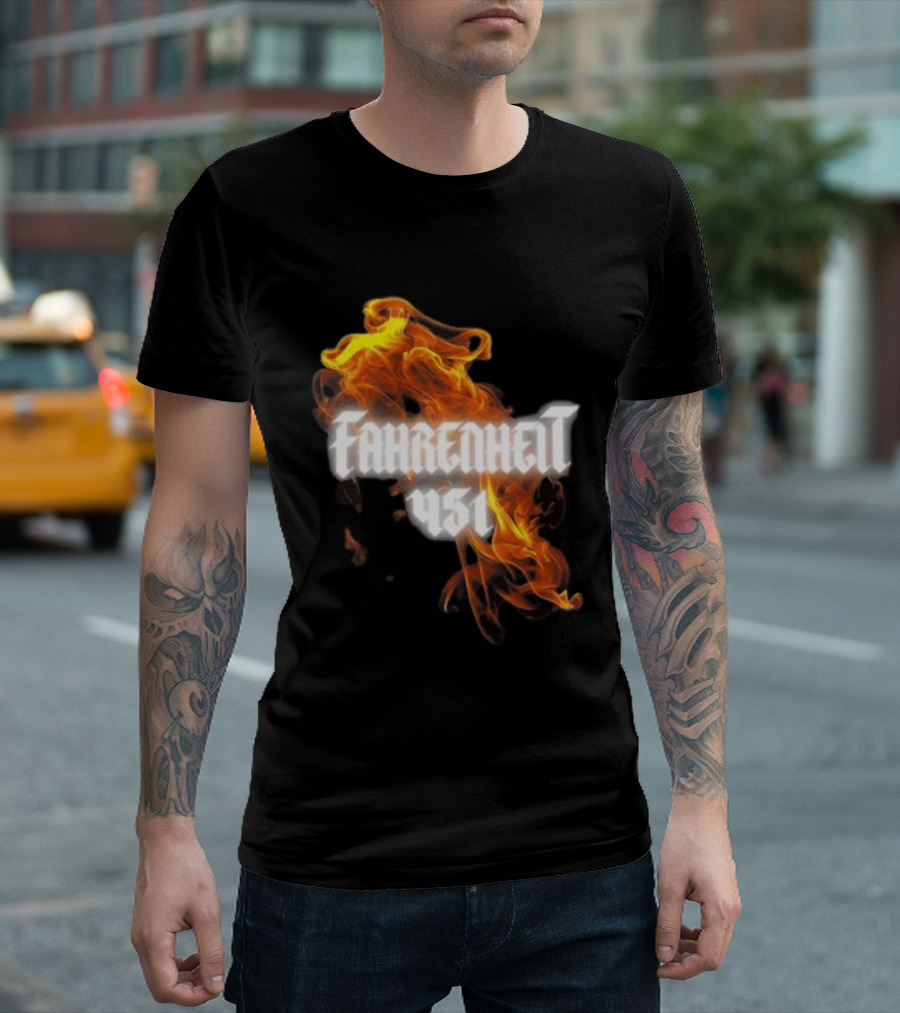 Fahrenheit 451 I'm With The Banned Books World Tour 2026 Flames T-Shirt