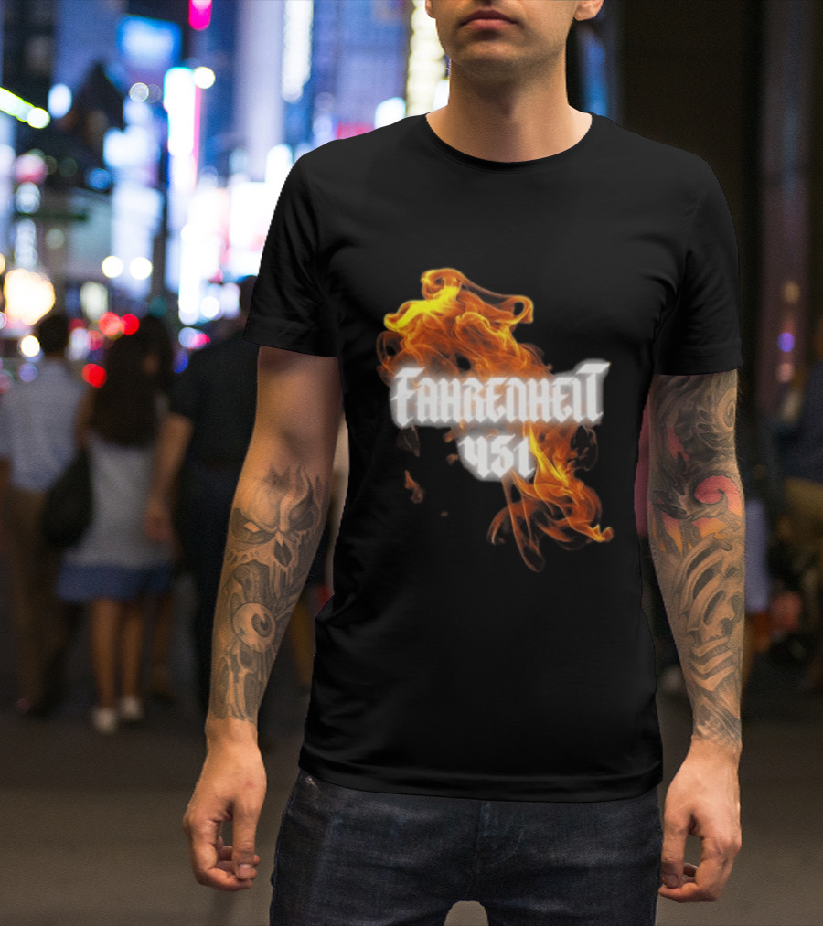Fahrenheit 451 I'm With The Banned Books World Tour 2026 Flames T-Shirt