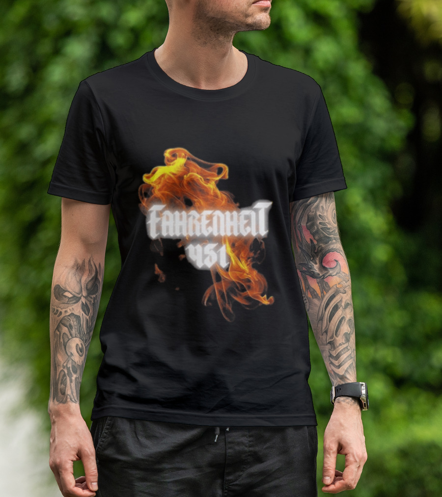 Fahrenheit 451 I'm With The Banned Books World Tour 2026 Flames T-Shirt
