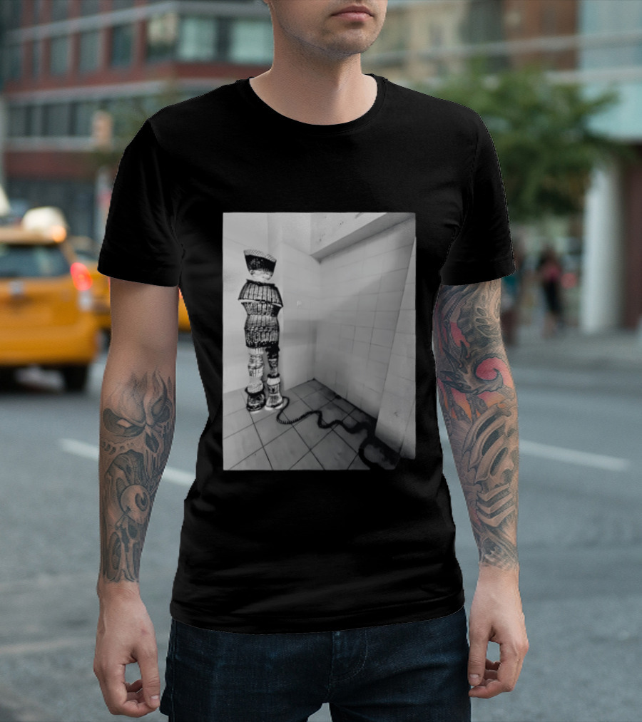 Calgary AeroMexico Airlines Winter Wonderland Robotic Figure In Monochrome Tile Room T-Shirt