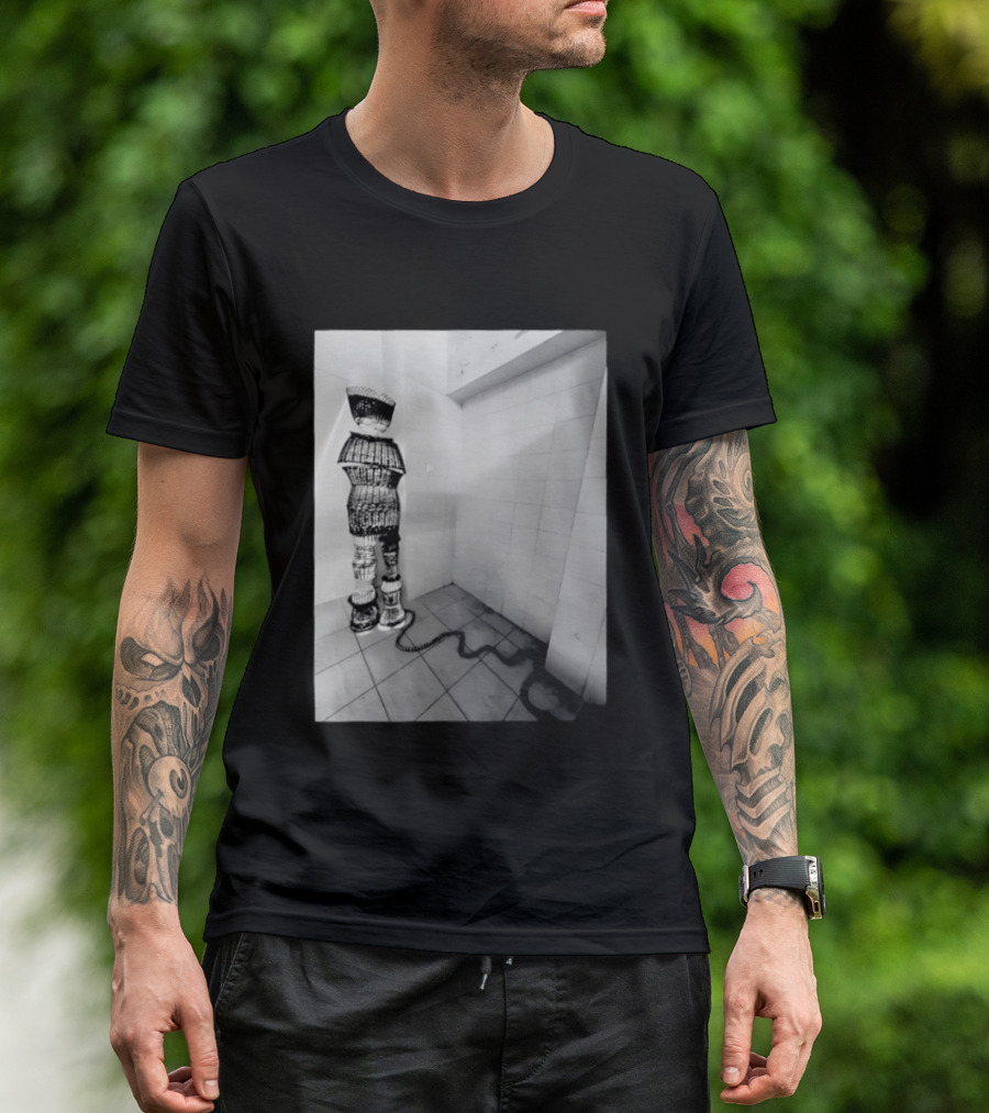 Calgary AeroMexico Airlines Winter Wonderland Robotic Figure In Monochrome Tile Room T-Shirt