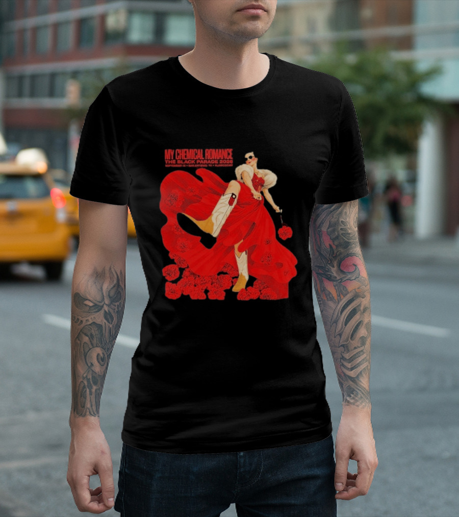 My Chemical Romance The Black Parade 2026 San Antonio September 12 Aladome Flower Dress Cowboy Boots T-Shirt