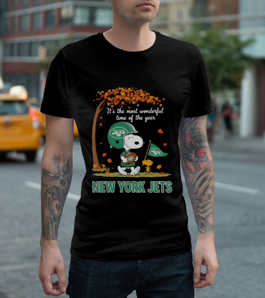 It's The Most Wonderful Time Of The Year Snoopy And Woodstock New York Jets Celebration T-Shirt