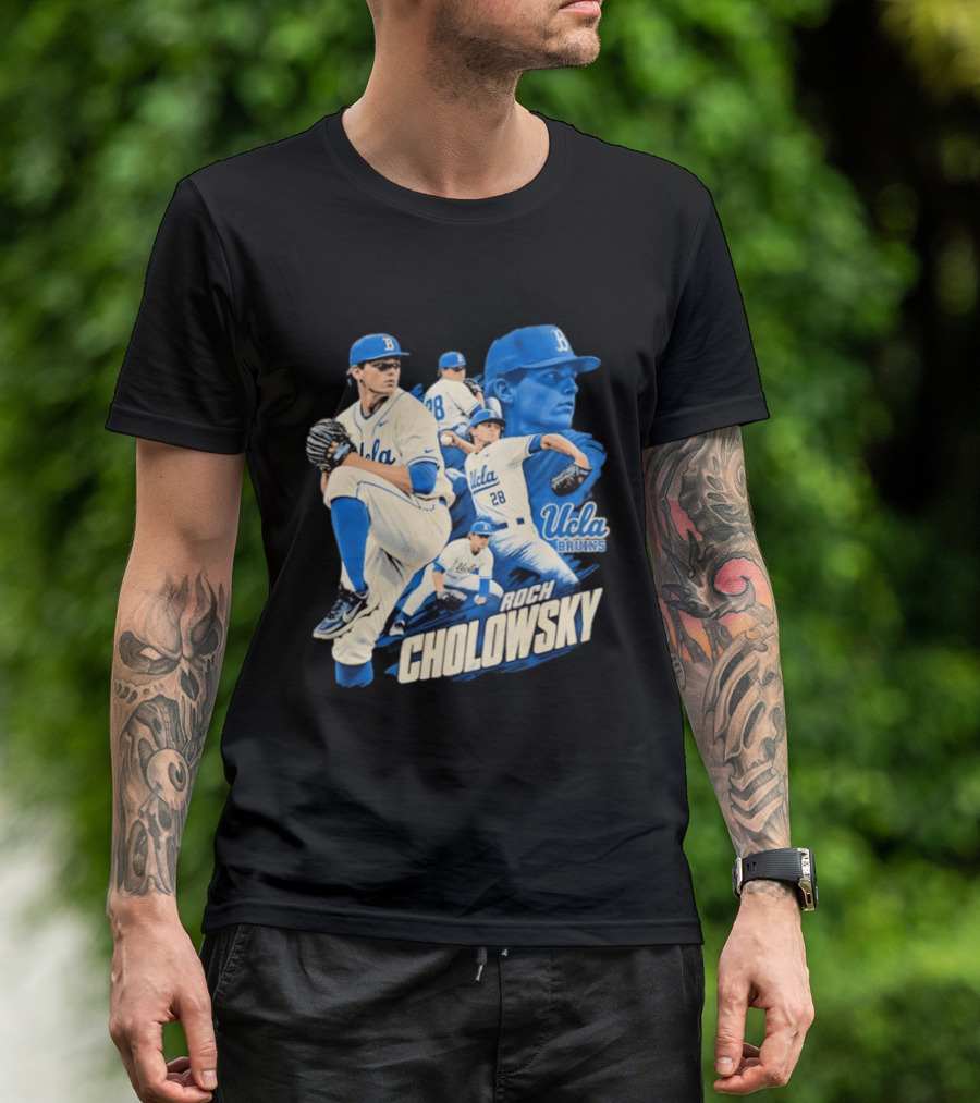 UCLA Bruins Roch Cholowsky 2026 Player Collage Baseball Pitcher Collection T-Shirt