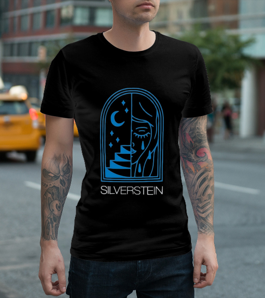 Silverstein Moon Crying Face Stairs Crescent Window T-Shirt