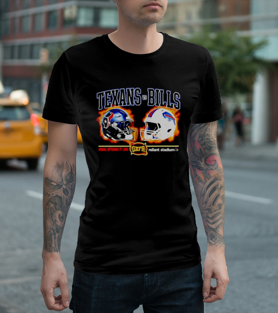 Texans Vs Bills Sunday September 13th 2026 Reliant Stadium Helmet Showdown T-Shirt