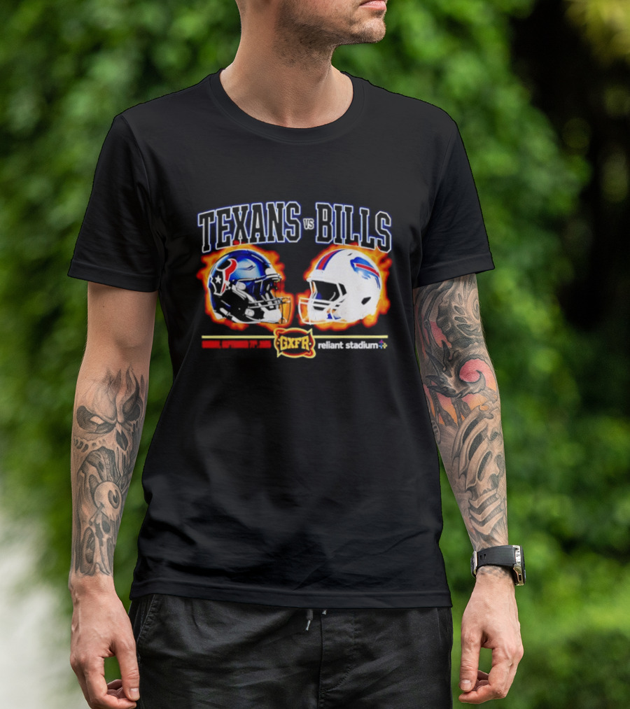 Texans Vs Bills Sunday September 13th 2026 Reliant Stadium Helmet Showdown T-Shirt