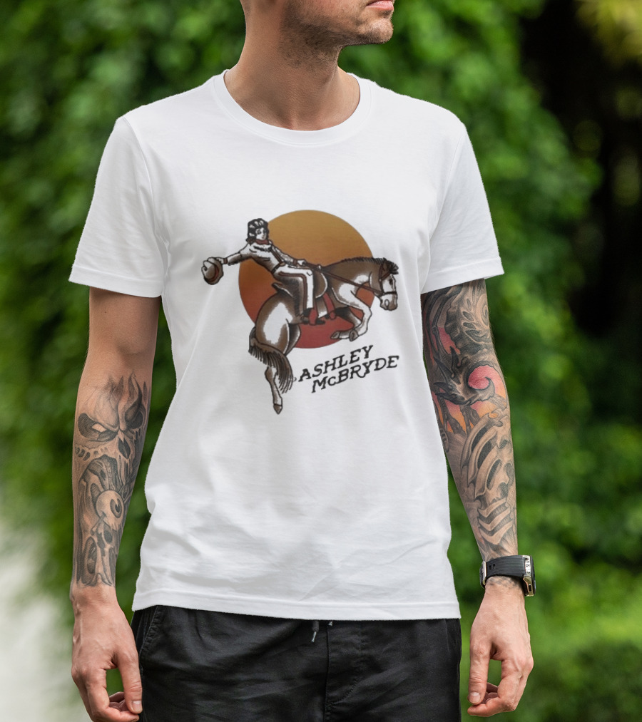 Ashley McBryde Bucking Cowgirl Vintage Sunset Rider T-Shirt