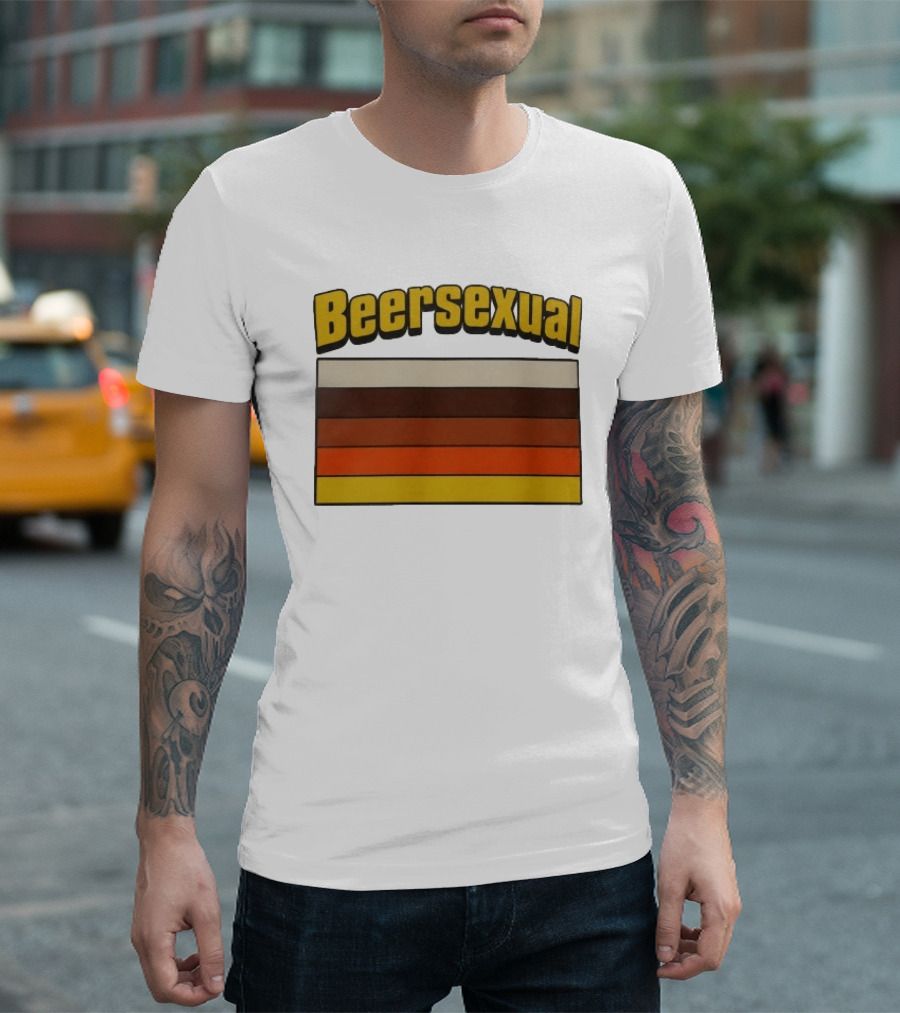 Beersexual Striped Flag With Bold Earth Tones T-Shirt