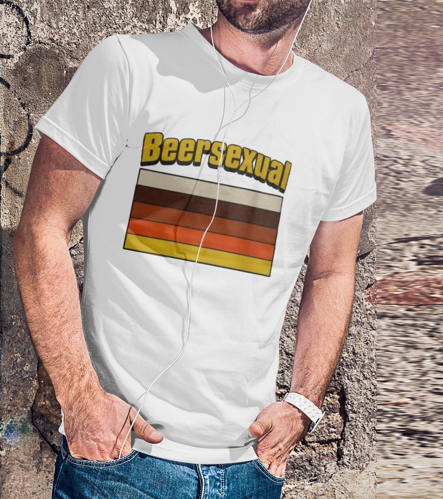 Beersexual Striped Flag With Bold Earth Tones T-Shirt