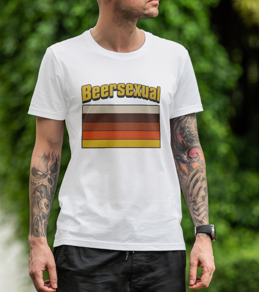 Beersexual Striped Flag With Bold Earth Tones T-Shirt