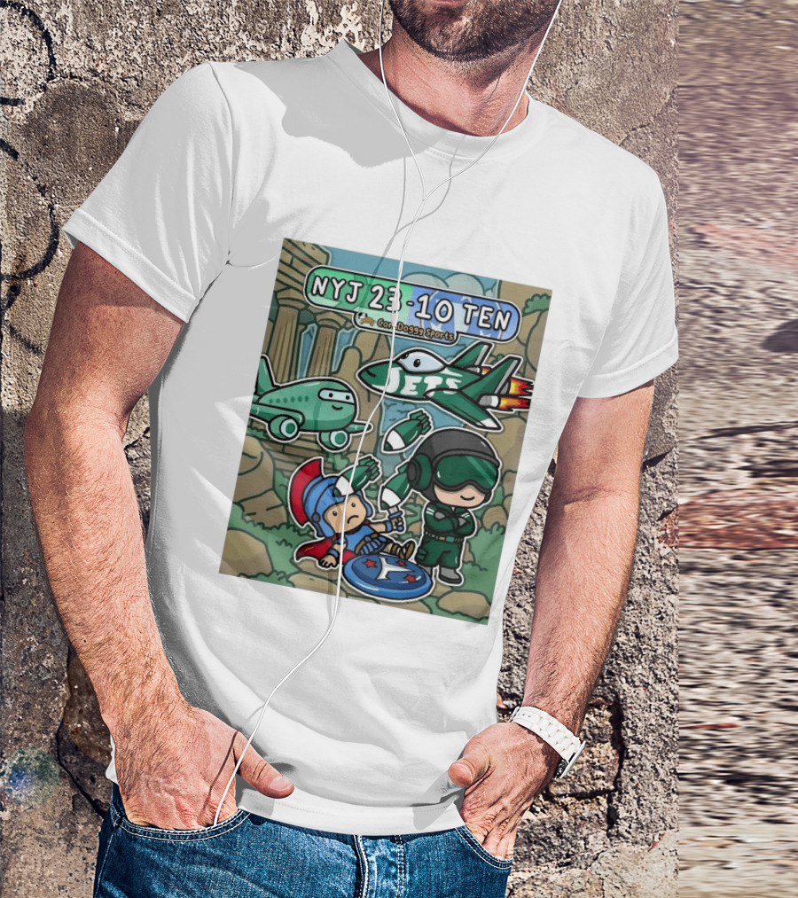 NYJ 23 10 TEN CornDoggy Sports New York Jets Tennessee Titans Fan T-Shirt
