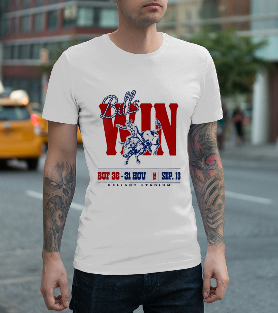 Bills Win Buffalo Vs Houston Cowboy Rodeo Reliant Stadium Sep 13 T-Shirt