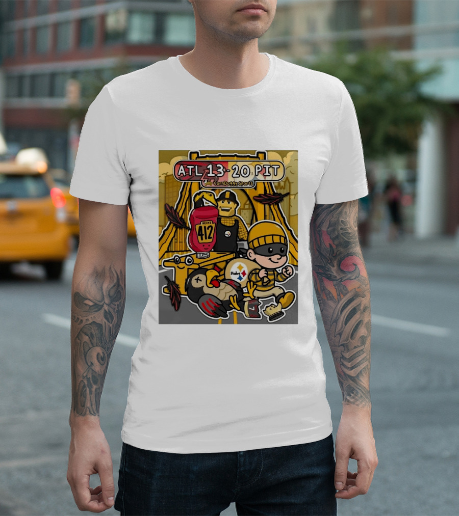 ATL 13 20 PIT CornDoggy Sports With Heinz 412 And Steelers Fan T-Shirt