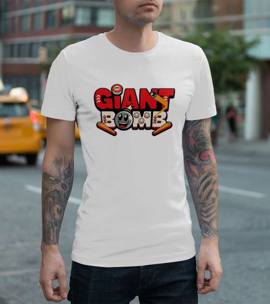 Giant Bomb Pinball Arcade Game Logo Retro Style Hat T-Shirt