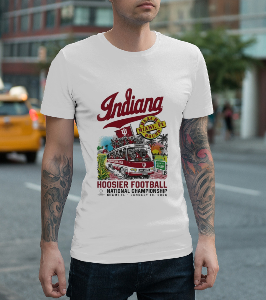 Indiana Hoosiers Football National Championship Beach Bound Miami FL January 2026 T-Shirt