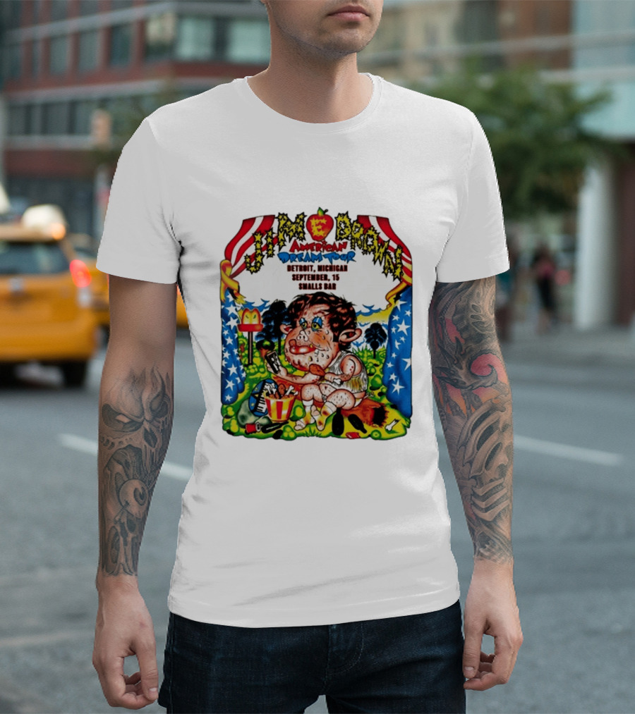 Jim E. Brown American Dream Tour Detroit Michigan September 15 Smalls Bar Concert T-Shirt