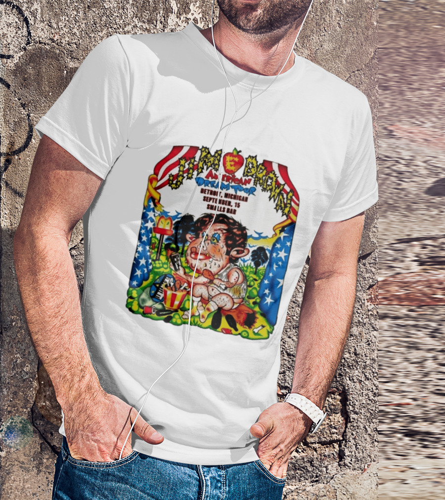 Jim E. Brown American Dream Tour Detroit Michigan September 15 Smalls Bar Concert T-Shirt