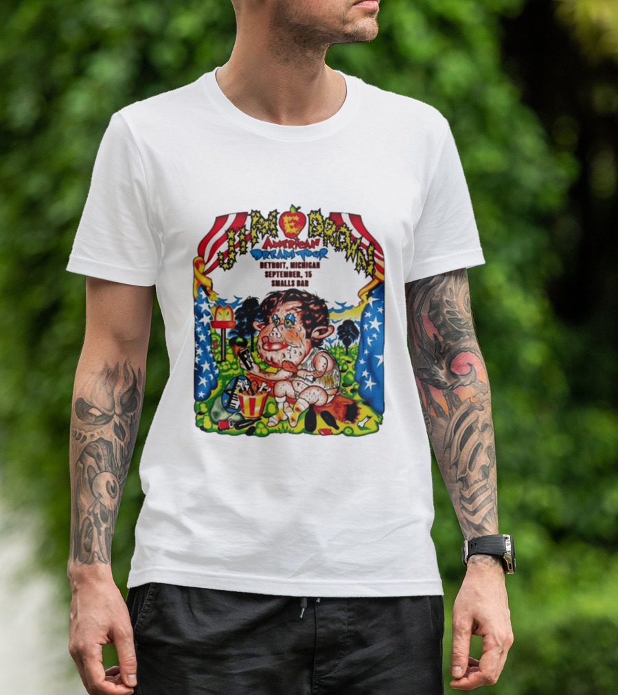 Jim E. Brown American Dream Tour Detroit Michigan September 15 Smalls Bar Concert T-Shirt