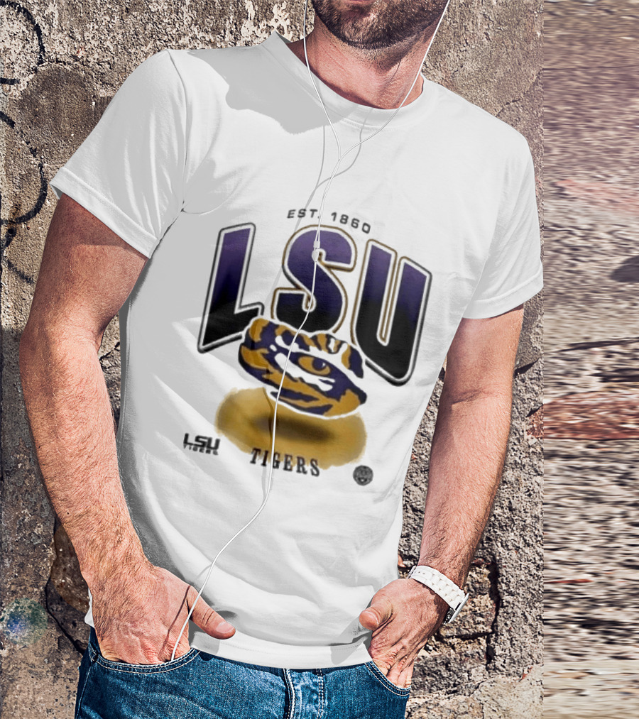 LSU Tigers Est. 1860 Bold Letter Tiger T-Shirt