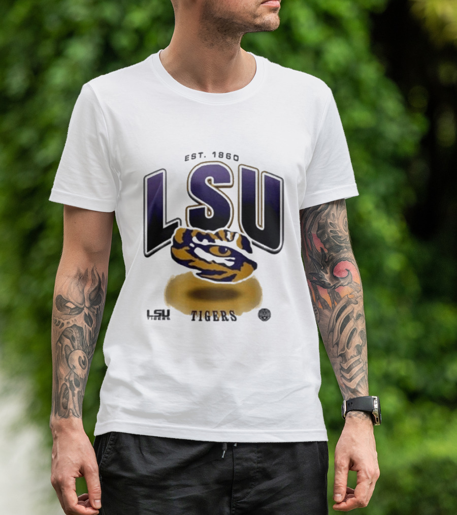 LSU Tigers Est. 1860 Bold Letter Tiger T-Shirt