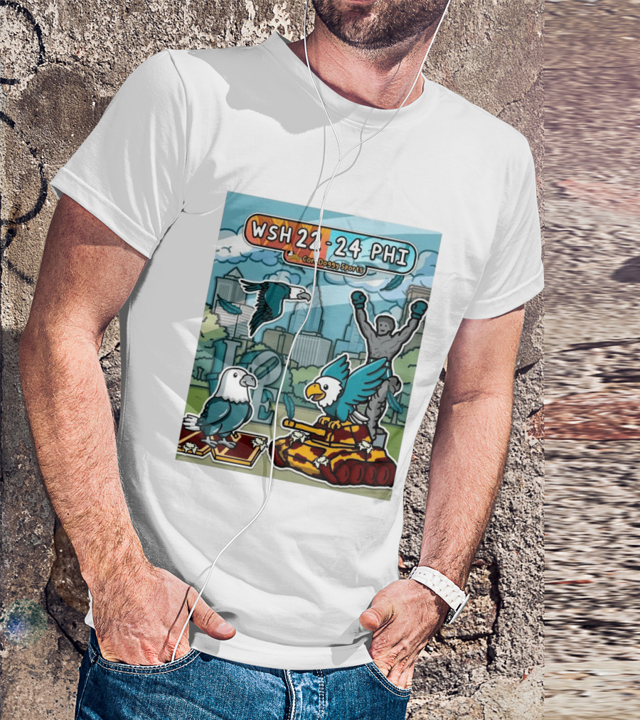 CornDoggy Sports WSH 22 24 PHI Washington Vs Philadelphia Eagles And Tank Scene T-Shirt