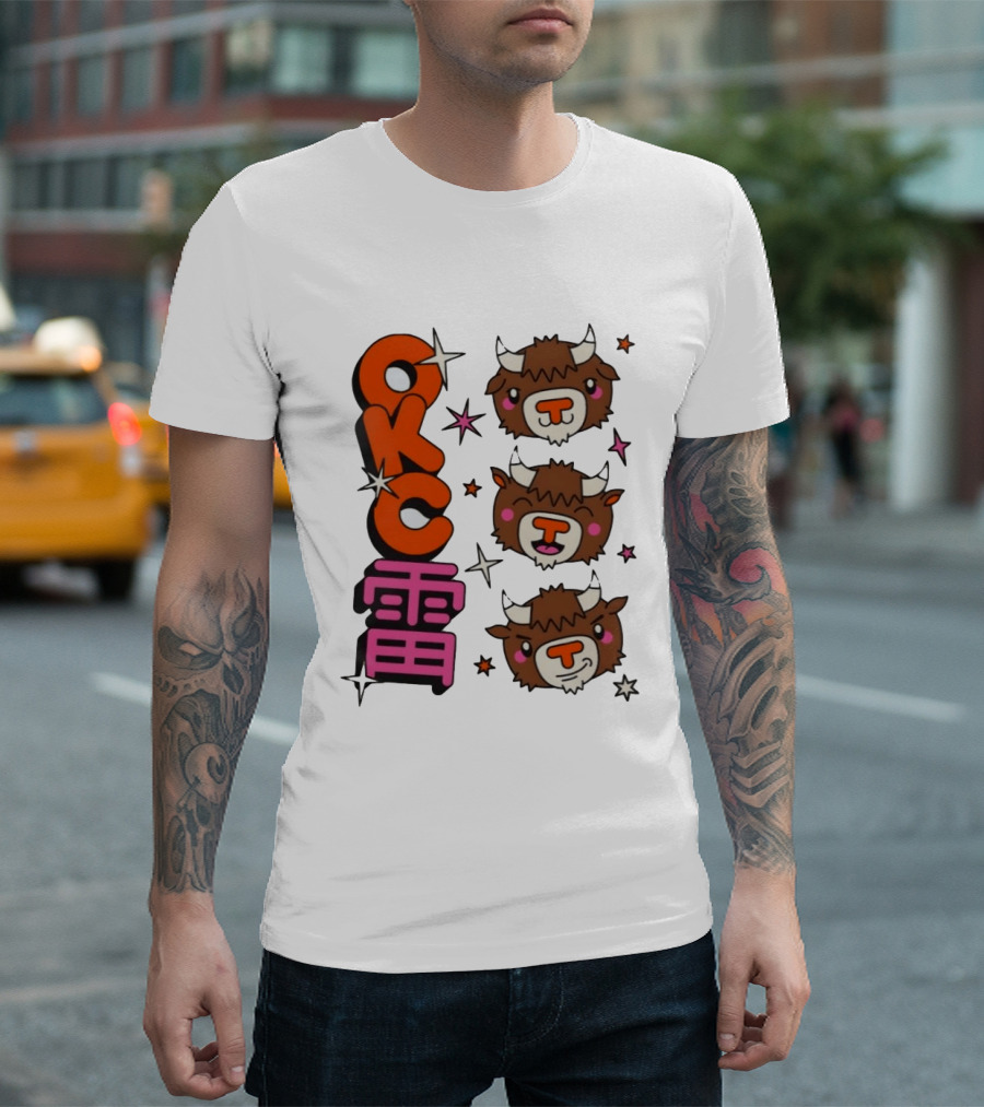 OKC Thunder Kawaii Bison Buffalo NBA Japan T-Shirt