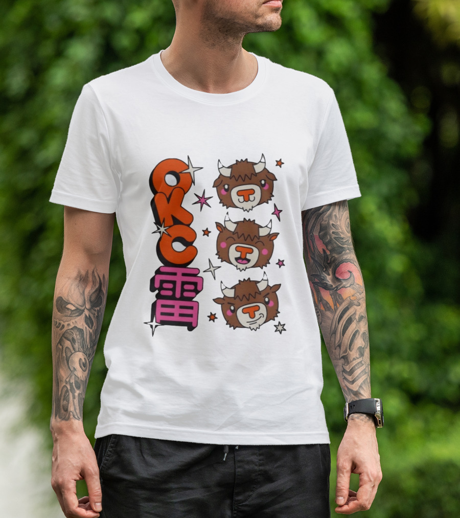 OKC Thunder Kawaii Bison Buffalo NBA Japan T-Shirt