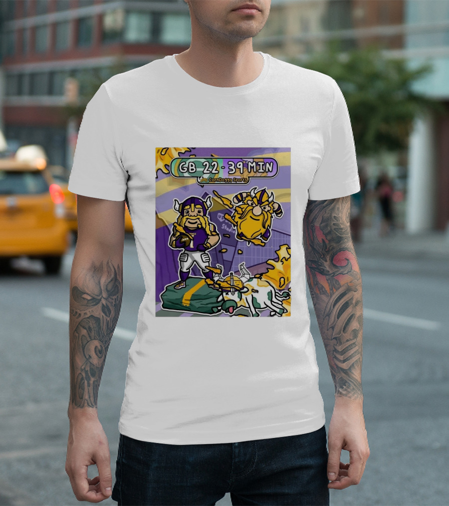 GB 22 39 MIN CornDoggy Sports Green Bay Packers Vs Minnesota Vikings T-Shirt