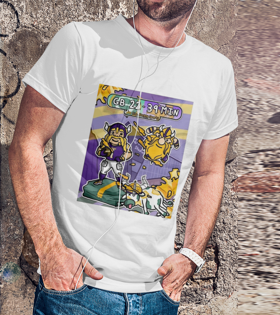GB 22 39 MIN CornDoggy Sports Green Bay Packers Vs Minnesota Vikings T-Shirt