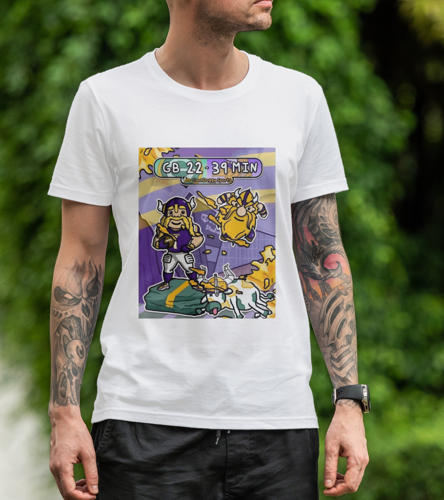 GB 22 39 MIN CornDoggy Sports Green Bay Packers Vs Minnesota Vikings T-Shirt