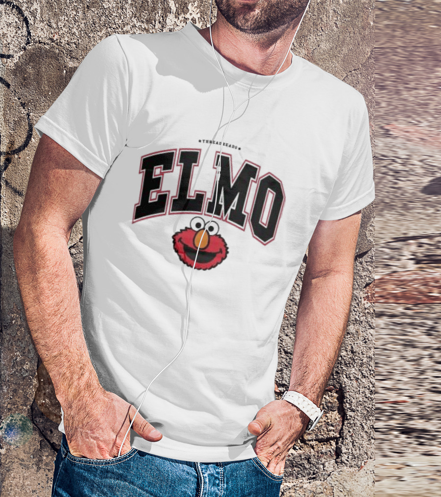 Qagoma Store 2023 Elmo College Red Ringer T-Shirt
