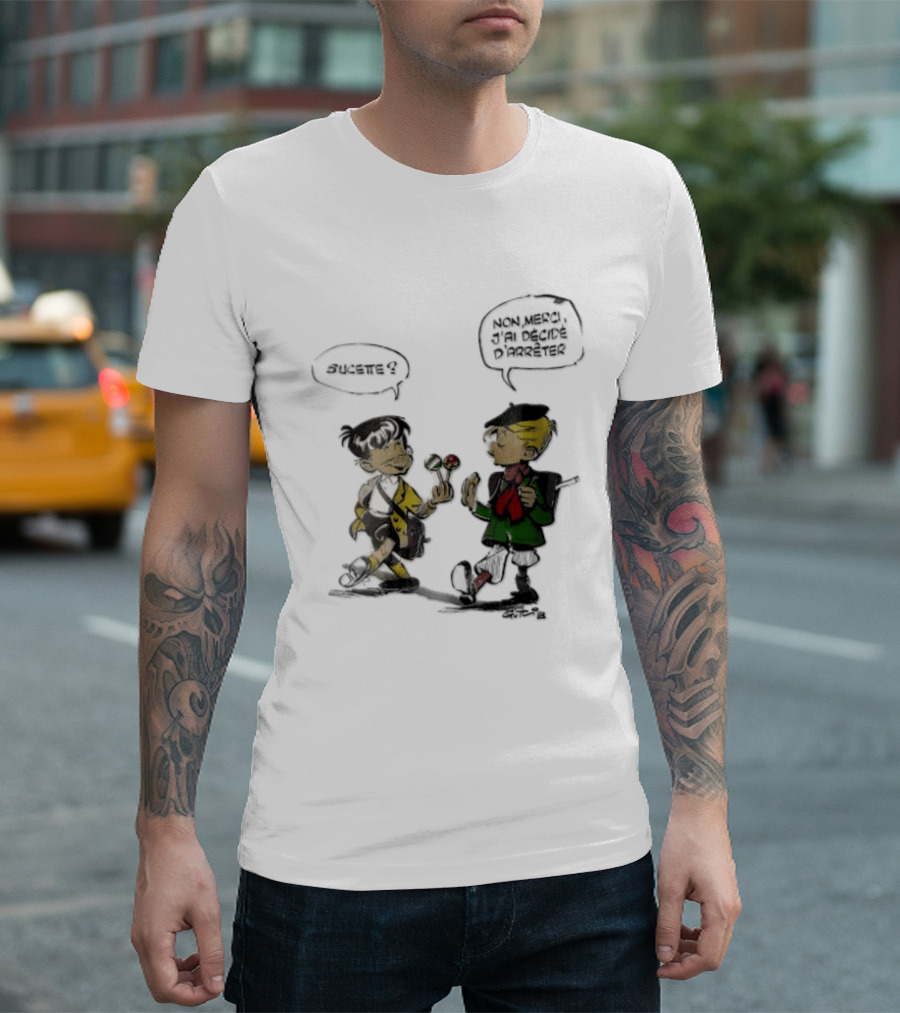 Sucette Non Merci Jai Decide Darreter Gotlib Cartoon French Schoolboys T-Shirt