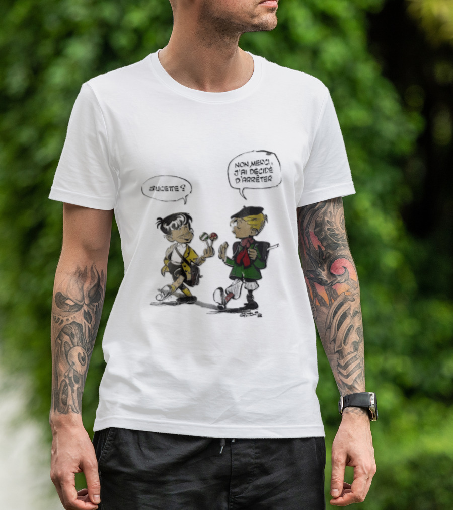 Sucette Non Merci Jai Decide Darreter Gotlib Cartoon French Schoolboys T-Shirt