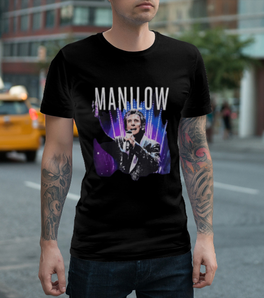 Manilow Concert Tour Photo With Microphone And Lights T-Shirt