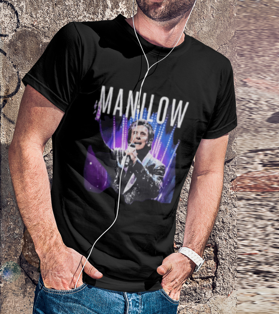 Manilow Concert Tour Photo With Microphone And Lights T-Shirt