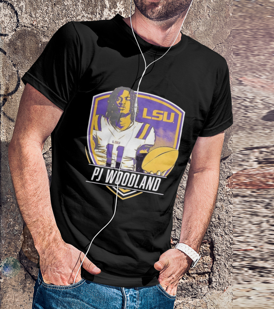 LSU Tigers Football PJ Woodland No 11 T-Shirt