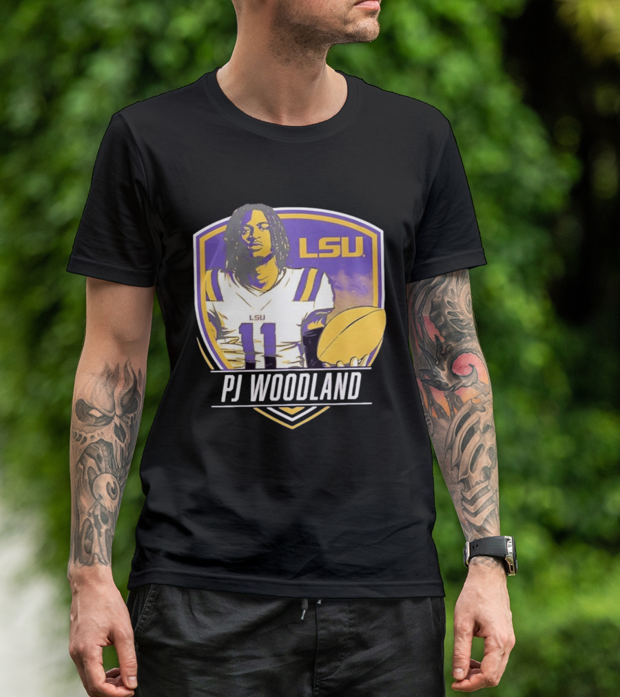 LSU Tigers Football PJ Woodland No 11 T-Shirt
